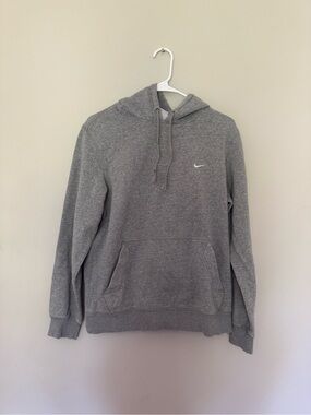 Nike Heather Gray Pullover Hoodie with White Swoosh